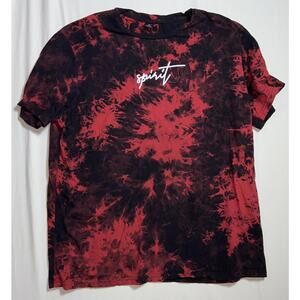 Shein T Shirt Girls XXL (actual M-L) Black Red Tie-Dyed Short Sleeve Spirit